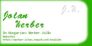 jolan werber business card